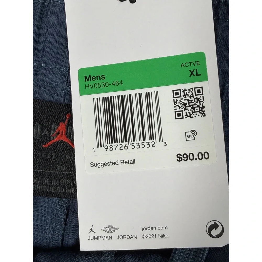 Jordan Flight Utility Cargo Pants Mens L Blue Loose Fit Ripstop HV0530-464 NWT